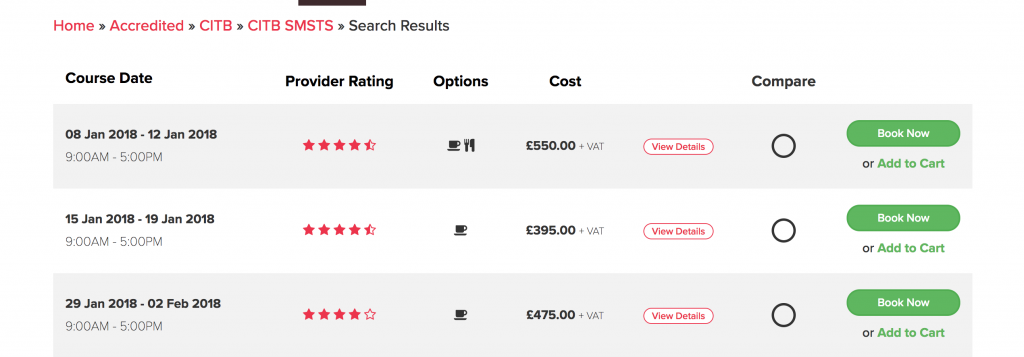 compare health and safety courses